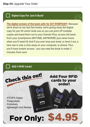 Order bump section in the checkout page